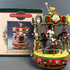 mr christmas peanuts charlie brown snoopy  musical carousel